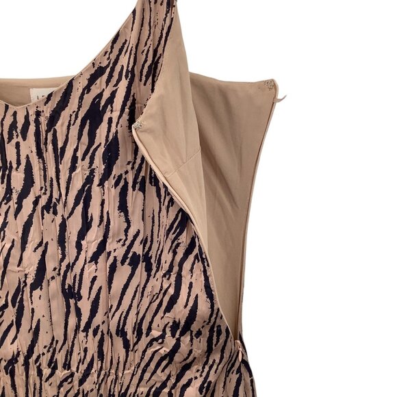 Le Lis Women's Black Tan Animal Print Slip Dress Large L Cami Asymmetrical Midi - Picture 3 of 4